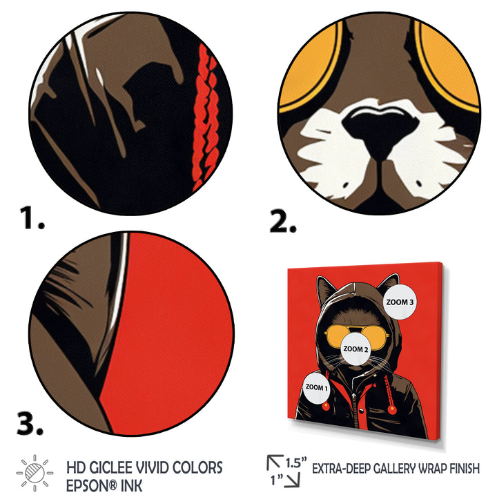 Cool Cat With Sunglasses - Cat Living Room Wall Art