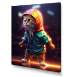 Cute Kitten With Hoody At Sunrise - Cat Bedroom Wall Art