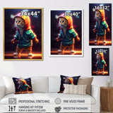 Cute Kitten With Hoody At Sunrise - Cat Bedroom Wall Art