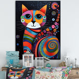 Colorful Portrait Of Cute Cat - Cat Canvas Wall Art