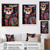 Colorful Portrait Of Cute Cat - Cat Canvas Wall Art