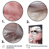White Cat In Pink Fur Felline Attitude - Cat Wall Art Prints