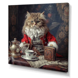 Siberian White Cat Wearing Elegant Costume - Cat Wall Art Prints