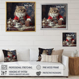 Siberian White Cat Wearing Elegant Costume - Cat Wall Art Prints