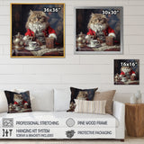 Siberian White Cat Wearing Elegant Costume - Cat Wall Art Prints