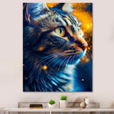 Portrait Of Cat At Sunset Photography - Cat Large Canvas Wall Art