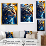 Portrait Of Cat At Sunset Photography - Cat Large Canvas Wall Art