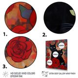 Two Black Cats With Red Roses Painting - Cat Canvas Wall Art
