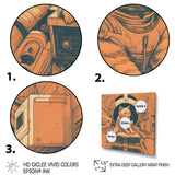 Space Cat Astronaut Retro Illustration - Cat Wall Art Prints