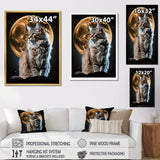 Majestic Cat Under The Full Moon - Cat Home Decor Art
