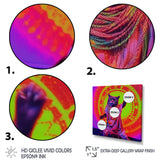 Rave Cat In Pink Neon - Cat Living Room Wall Art