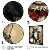 Cat With Red Bow Vintage Illustration - Cat Canvas Wall Art