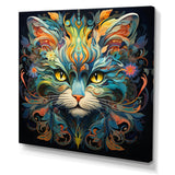 Cosmic Teal Cat With Mysterious Gaze - Cat Wall Art Prints