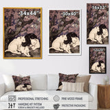White Cats And Black Cat Sleeping Under Tree - Cat Living Room Wall Art