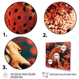 Pink Floral Cheetah - Orange Cheetah Wall Art