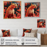 Pink Floral Cheetah - Orange Cheetah Wall Art