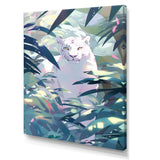 White Cougar In Tropical Jungle - Blue Leopard Wall Art