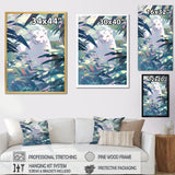 White Cougar In Tropical Jungle - Blue Leopard Wall Art