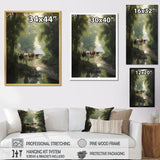 Cattle Cows Walking Near A Pond Rural Scene - Cow Large Canvas Wall Art