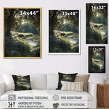 Cows Walking Near A Lake Rural Scene - Cow Living Room Wall Art