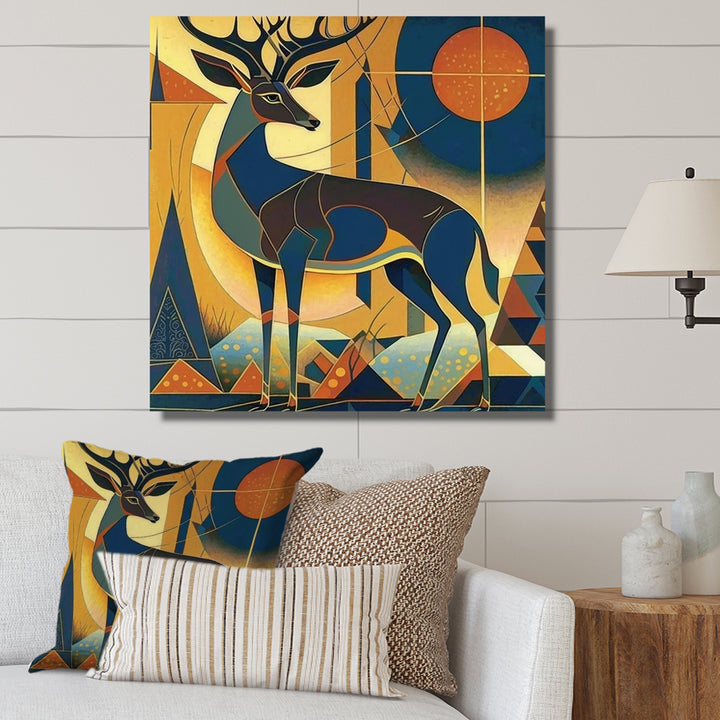 Gracious Deer Retro Geometric - Deer Wall Decor