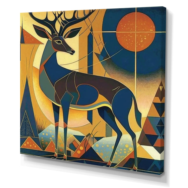 Gracious Deer Retro Geometric - Deer Wall Decor