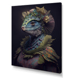 Blue Dino Wearing Reptile Suit - Dinosaur Framed Canvas Art