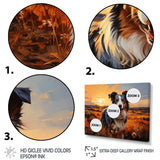 Border Collie Walking Under Golden Horizon - Dog Large Canvas Wall Art