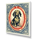 Retro Illustration Of Cute Dachshund - Dog Daschund Living Room Wall Art