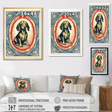 Retro Illustration Of Cute Dachshund - Dog Daschund Living Room Wall Art