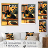Cute Dachshund With Yellow Sweater On A Chair - Dog Daschund Wall Decor
