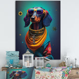 Snoop Dachshund With Cool Sunglasses - Multi-Color Dog Daschund Wall Art