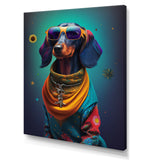 Snoop Dachshund With Cool Sunglasses - Multi-Color Dog Daschund Wall Art
