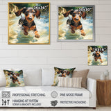 Cute Dachshund Playing In The River - Dog Daschund Home Decor Art