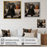 Dog Reading Newspaper On Toilet - Dog Wall Decor