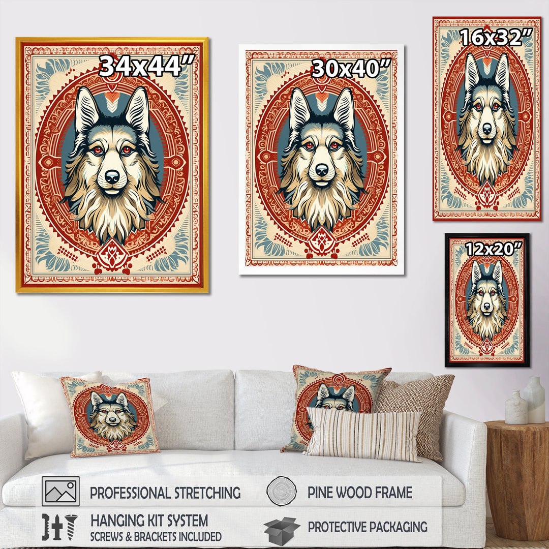 Retro Illustration Of Courteous Dog - Dog Wall Art Prints