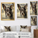 Little Dog On Dollar Bill - Black Dog Wall Art