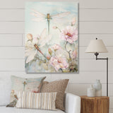 Vintage Pink Illustration Of Dragonflies - Dragonfly Home Decor Art