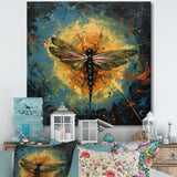 Expressive Painting Of Dragonfly - Dragonfly Living Room Wall Art