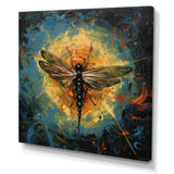 Expressive Painting Of Dragonfly - Dragonfly Living Room Wall Art