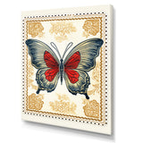 Retro Stamp Illustration Of Vintage Butterfly - Dragonfly Wall Art Prints