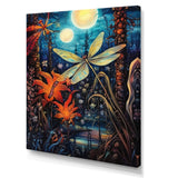 Majestic Dragonfly In Enchanted Forest - Blue Dragonfly Wall Art