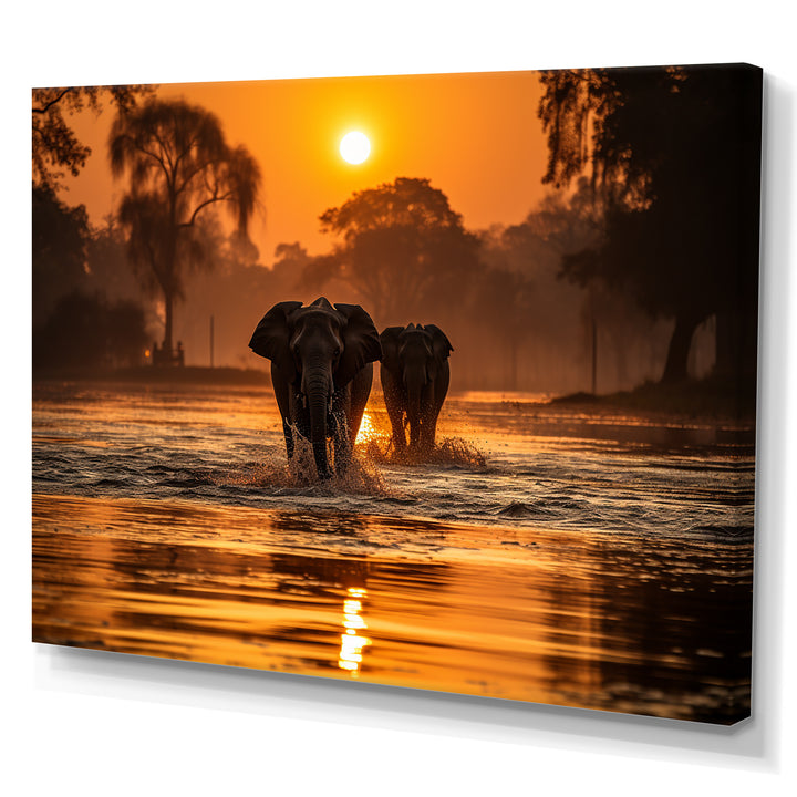 Glorious Elephant In The Wild Wildlife Photography - Elephant Large Canvas Wall Art