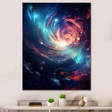 Vibrant Space Galaxy - Flamingo Living Room Wall Art