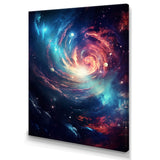 Vibrant Space Galaxy - Flamingo Living Room Wall Art