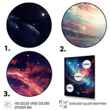 Vibrant Space Galaxy - Flamingo Living Room Wall Art