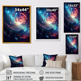 Vibrant Space Galaxy - Flamingo Living Room Wall Art