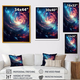 Vibrant Space Galaxy - Flamingo Living Room Wall Art