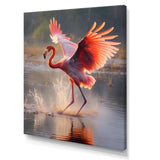 Majestic Pink Flamingo Spreading Its Wings - Flamingo Canvas Wall Art