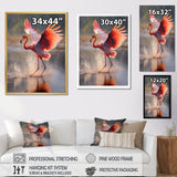 Majestic Pink Flamingo Spreading Its Wings - Flamingo Canvas Wall Art
